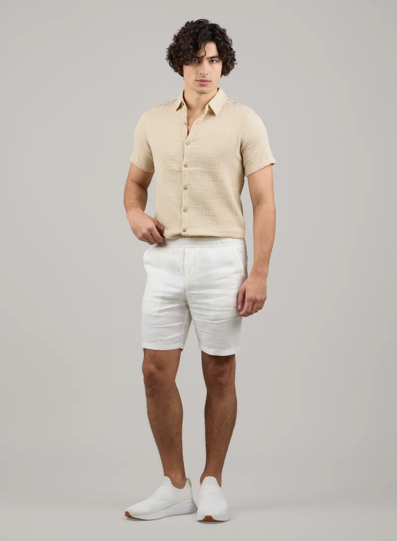 Just Nature 100% Linen Elasticated Waist Shorts